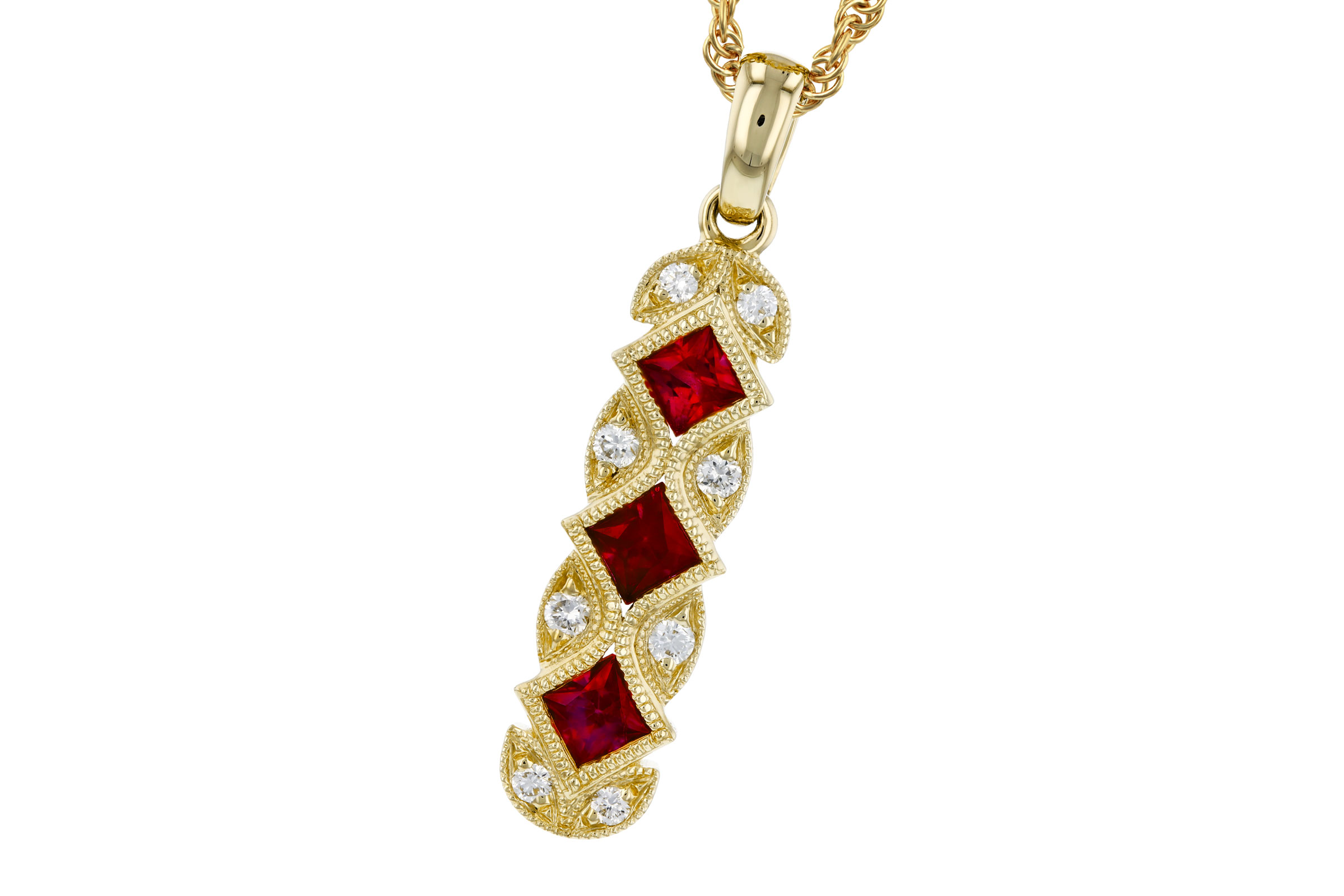 L321-38131: NECKLACE .55 TW RUBY .64 TGW