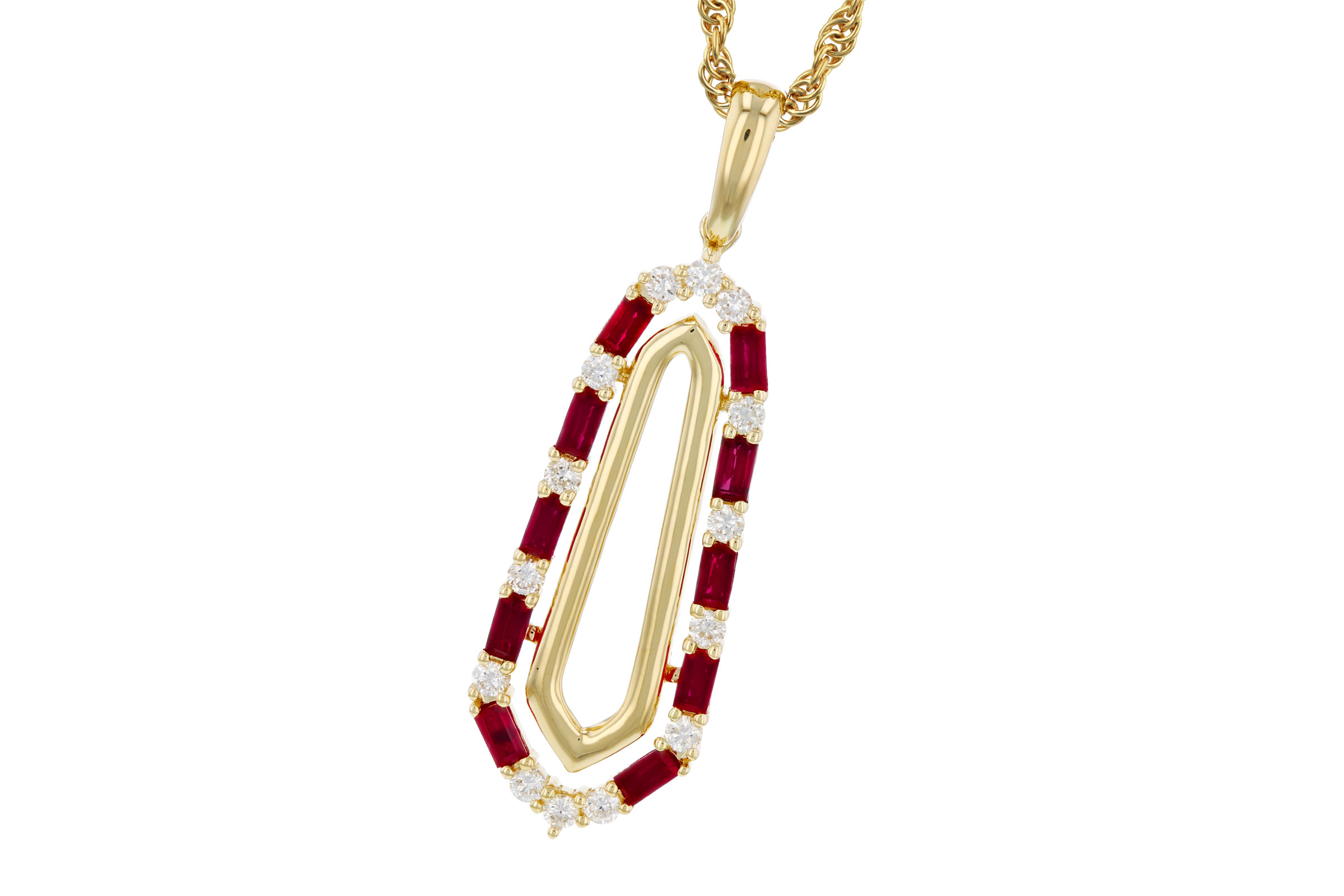 L321-39950: NECKLACE .72 TW RUBY .92 TGW