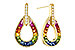 M320-49031: EARRINGS 1.18 MULTI-COLOR SAPP 1.25 TGW