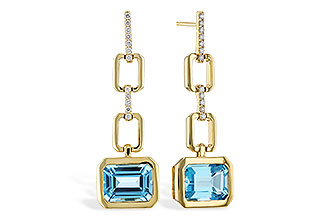 M320-50831: EARRINGS 3.20 BLUE TOPAZ 3.32 TGW (8x6MM BT)