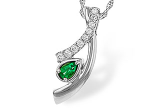 M320-51740: NECKLACE .17 EMERALD .34 TGW (5x3 EMER)