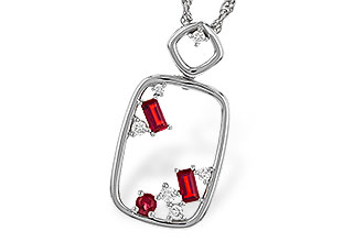 M320-51768: NECKLACE .33 TW RUBY .44 TGW