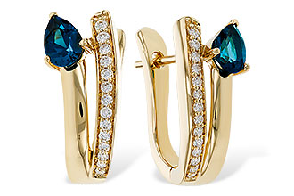 M320-52704: EARR .88 LONDON BLUE TOPAZ 1.08 TGW (6x4MM LBT)