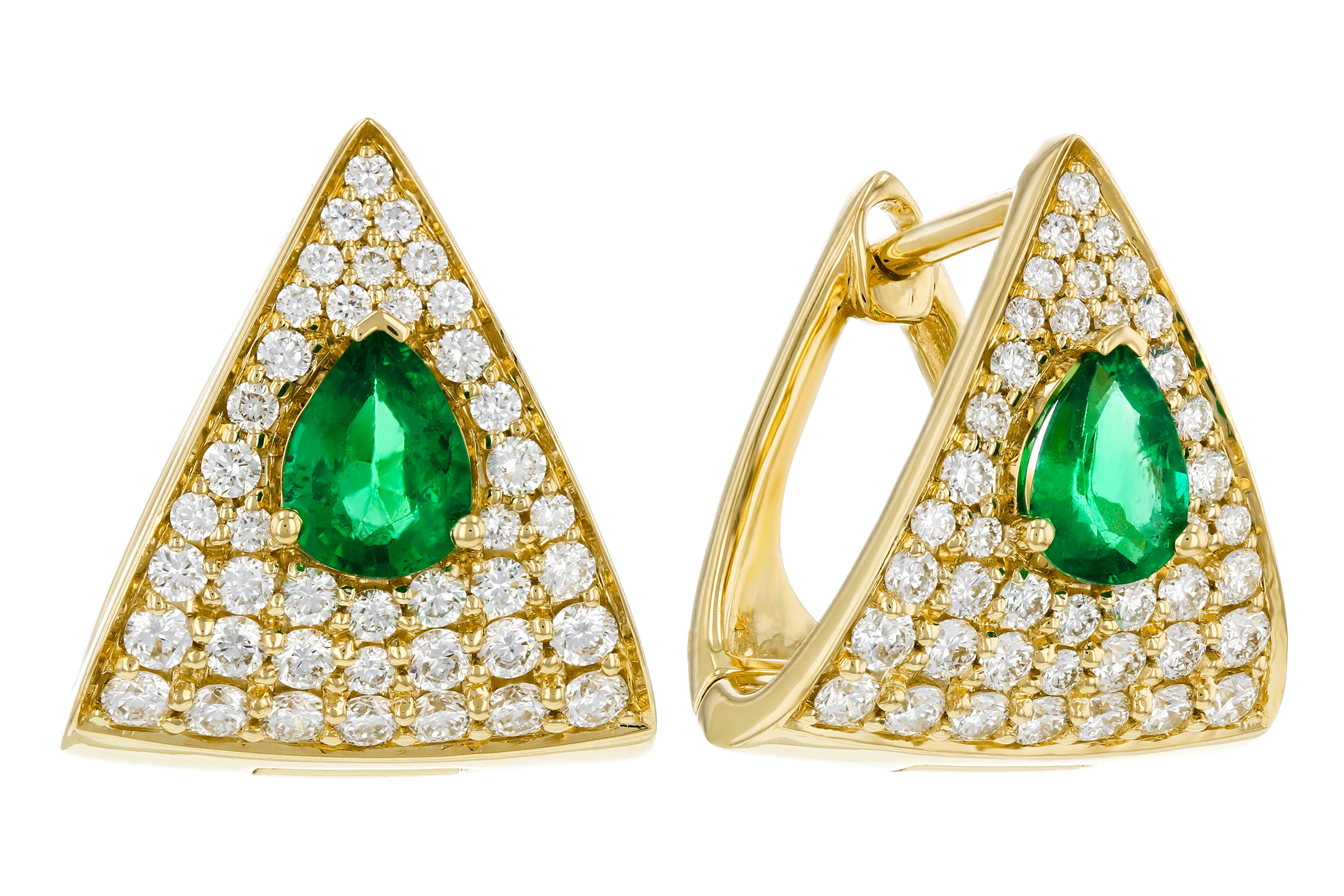 M321-39086: EARRINGS .45 TW EMERALD 1.00 TGW (5x4MM EM)